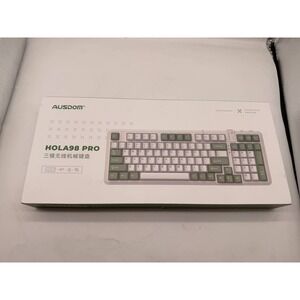 AUSDOM HOLA98 PRO Wireless Mechanical Keyboard 95% Layout White Green PBTKeycaps